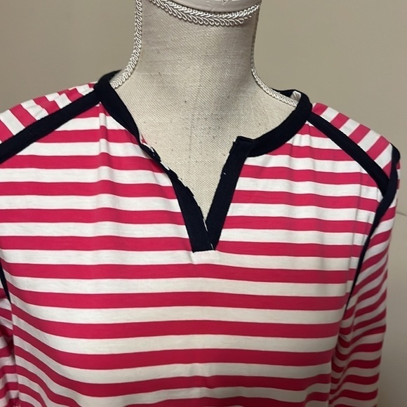 Appleseed’s t shirt , red/white stripe, sz med. - Picture 2 of 10